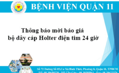 Thông báo mời báo giá bộ dây cáp Holter điện tim 24 giờ